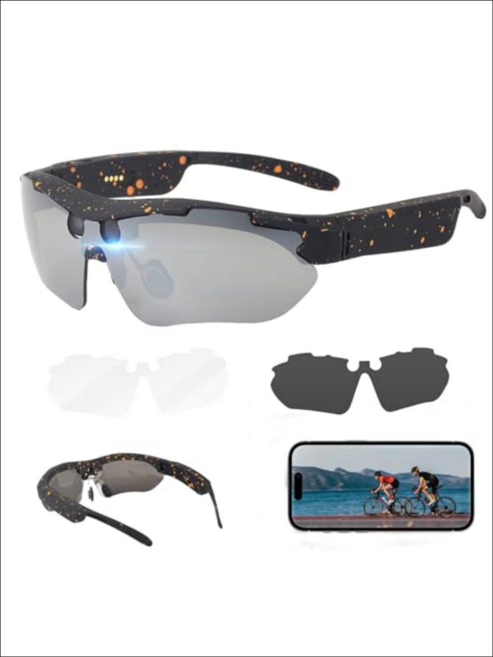 AI Smart Glasses 1080P Video Sport Sunglasses Cycling Hiking